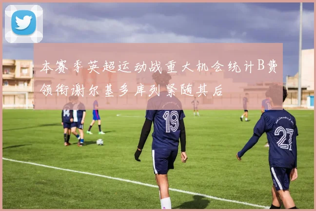 本赛季英超运动战重大机会统计B费领衔谢尔基多库列紧随其后